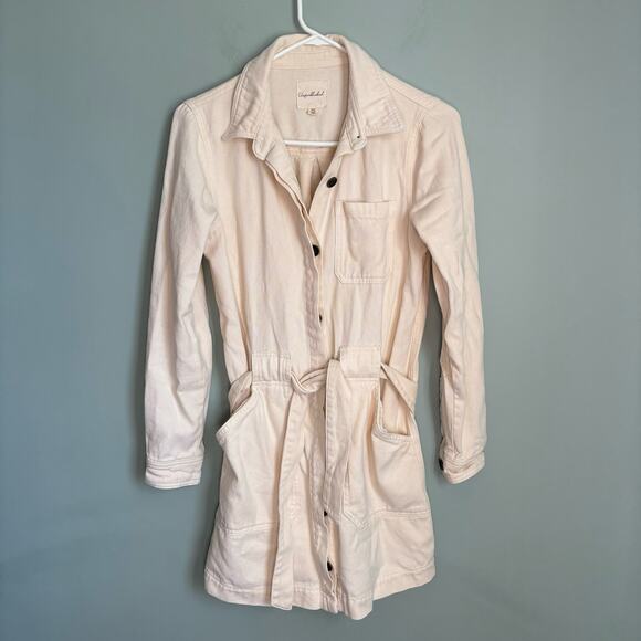 Unpublished Light Weight Tie Waist Cream Jacket - Picture 1 of 5